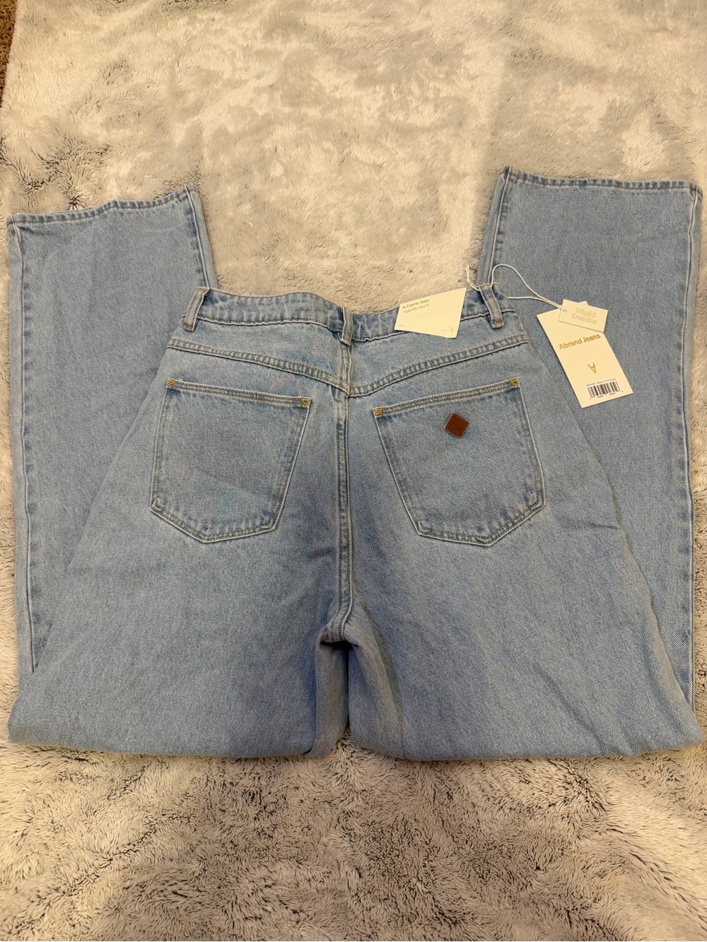 Abrand Light Wash Straight Leg Jeans - Pale Blue